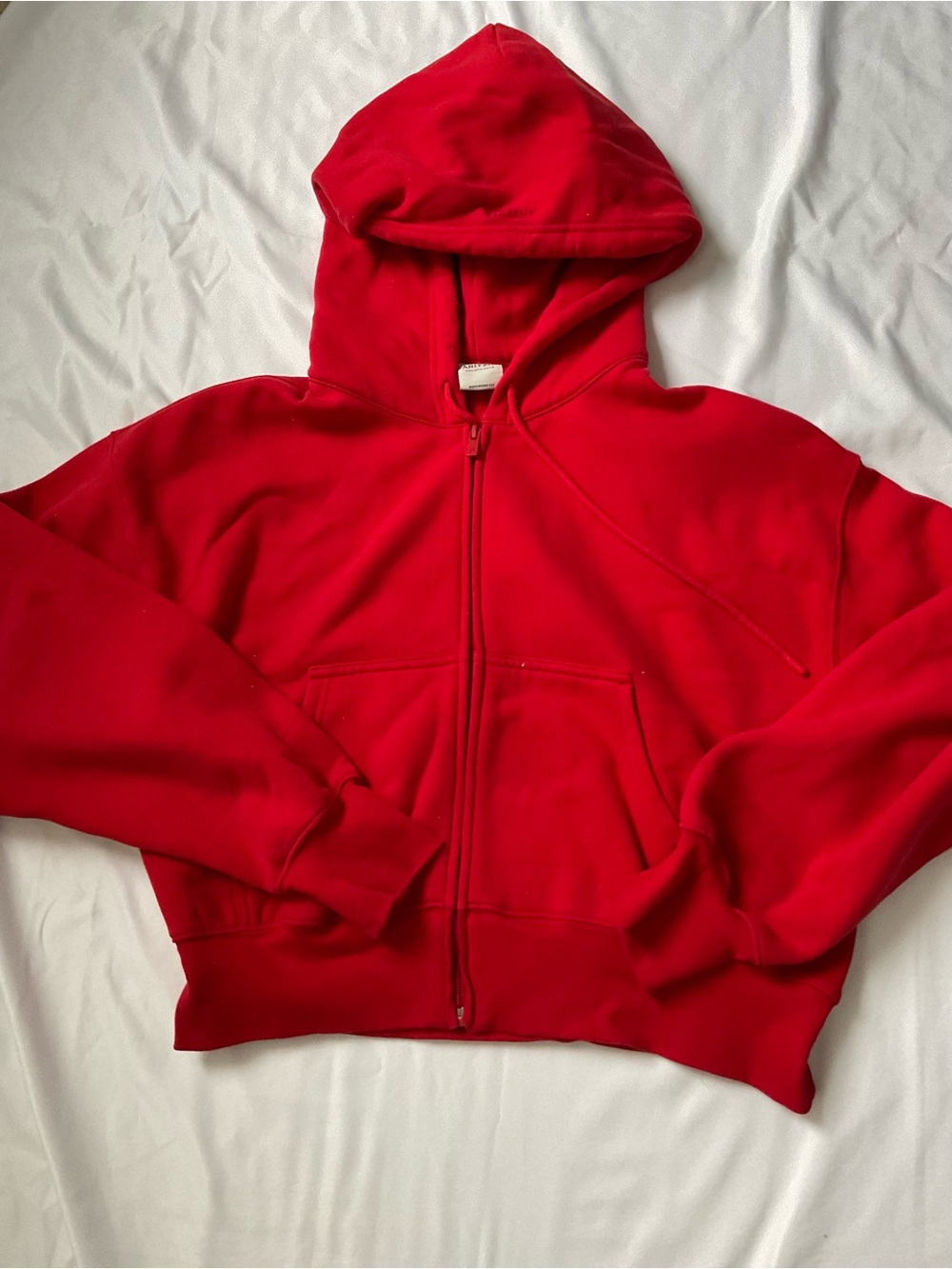 Aritzia Flashing Red Boyfriend Fleece ZIP up EUC size m